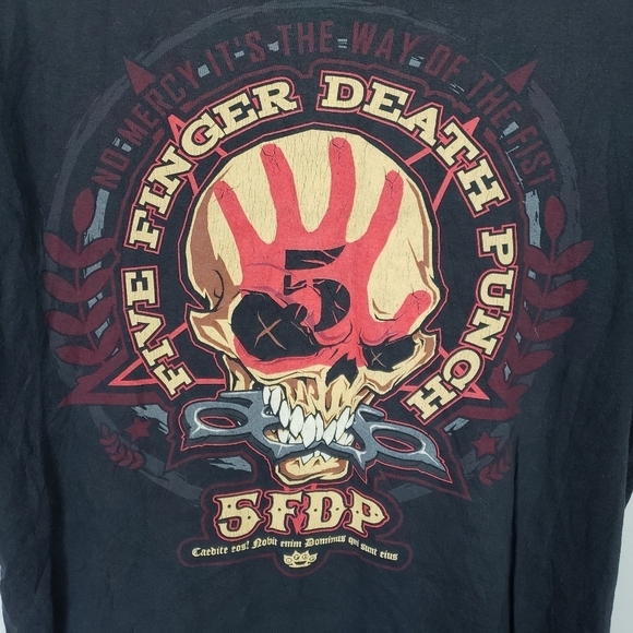 Five Finger Death Punch 5FDP Black Short Sleeve T-shirt Band Tee Concert Sm Med - Picture 3 of 4